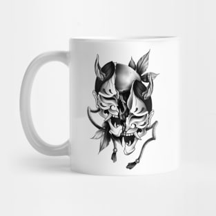 Hannya mask with skull Mug